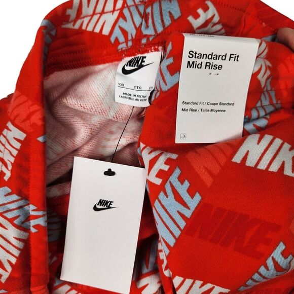 Nike Jogger Sweatpants Womens Size XXL Orange All Over Logo Fleece Lined NEW - Picture 7 of 14